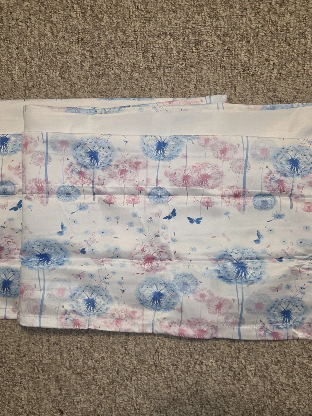 Set Of 2 Floral Dandelion Butterfly Valance - Pink & Blue